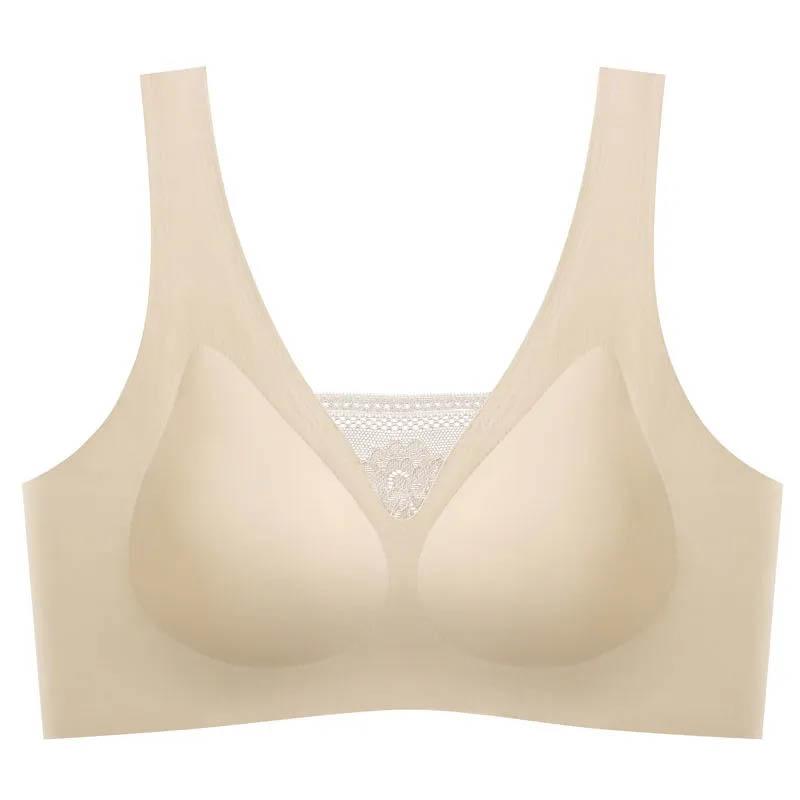 Beautiful Back Underwear Seamless Gathering Anti-sagging Sports Bra Adjustable Breast Bra Breathable Anti-glare Sexy Lace Sports Vest