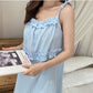 Fashion Cotton Strap Dress Summer Plus Size Sexy Sleeveless Dress Women Pleated Ruffle Dress