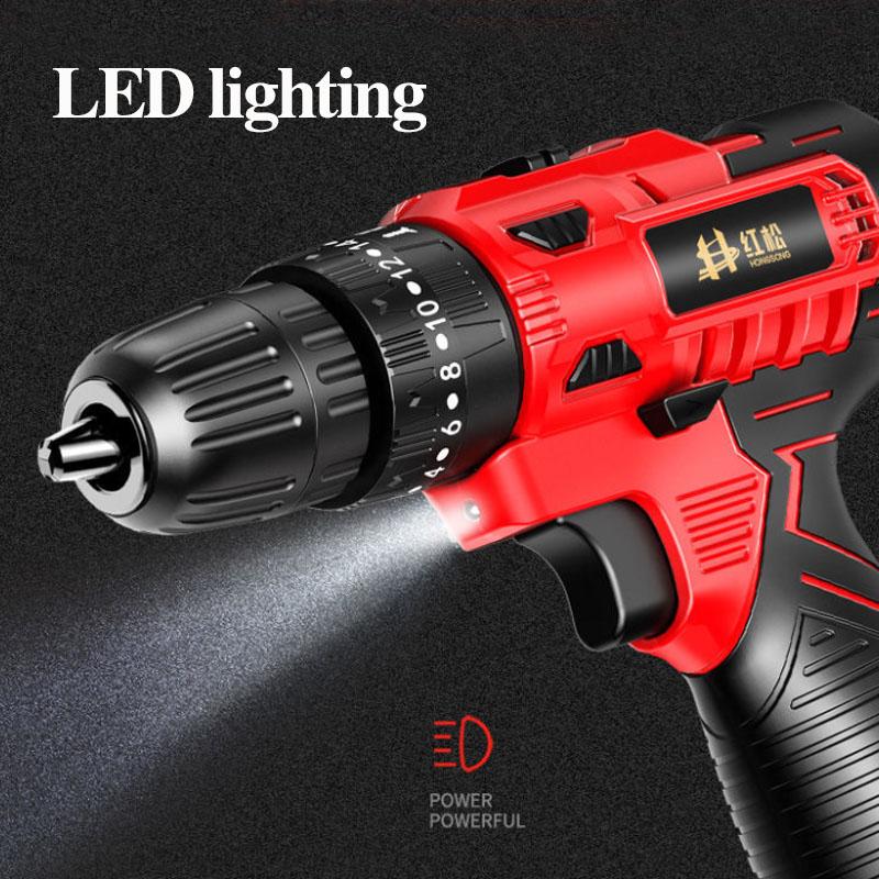 12V Luxury Household Electric Screwdriver Set Digital Display Cordless Electric Drill with Tool Box