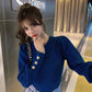 Autumn and Winter Loose Casual Sweater Slim Long-sleeved Pullover Blouse All-match Slim Female Blouse