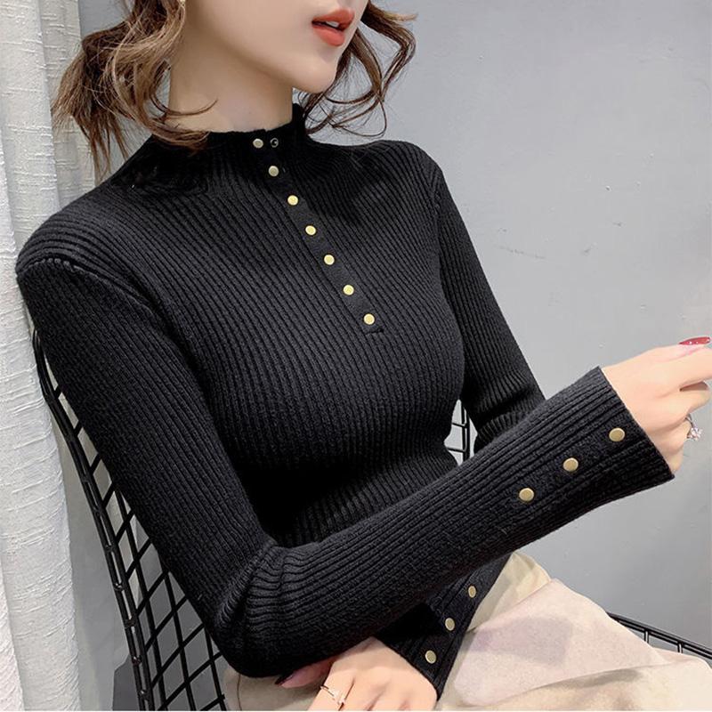 Half-high Neck Bottoming Sweater Women Fall/winter Long-sleeved Stretch Slim-fit Inner Base Sweater Women's Top Sweater