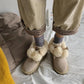 Hairball Snow Boots Women's Winter Thick-soled Wild Plus Velvet Cotton Shoes Non-slip Warm Boots