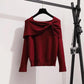 Women's Fall/winter Suit Women's Age-reducing Knit Sweater Sweater and Plaid DressTwo-piece Suit