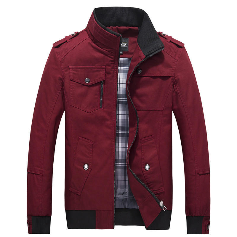 Spring and Autumn Men's Jackets Loose Stand Collar Men's Tops Youth Men's Jackets