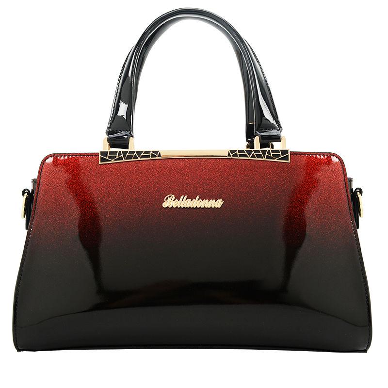 Womens Fashion Patent Leather Leopard Handbag Woman Messenger Bags Evening Shoulder Bags