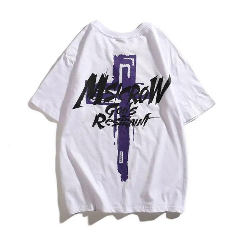 Harajuku T-shirts Men Trendy Hip Hop Personality Tees Oversized Soft Tops Summer O-neck Short Sleeve Casual Shirt