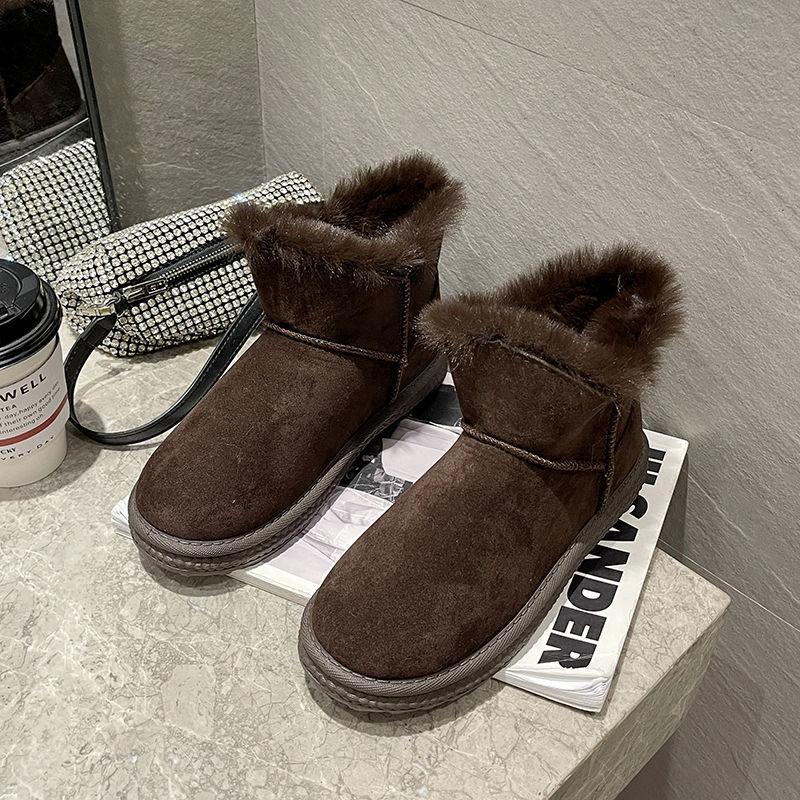 Snow Boots Women's Mid-tube Boots Thickened Snow Cotton Shoes Winter Warm and Velvet Bread Shoes