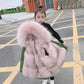 Children's Pie To Overcome The Winter Girl Imitation Fur Detachable Liner Foreign Style Girls Thick Cotton Coat Fashion Warm Plush Coat