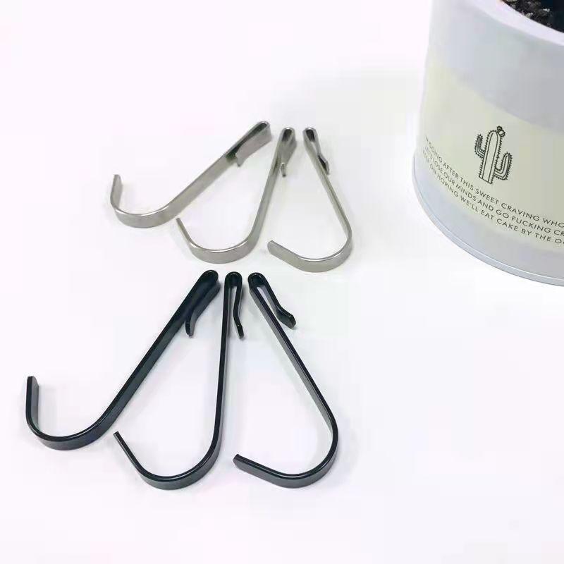 5Pcs Kitchen Hook Towel Rack Wardrobe Stainless Steel Square Tube Hook Bathroom Small Hook Household S-shaped Hook Rack Card Hook Bedroom Accessories
