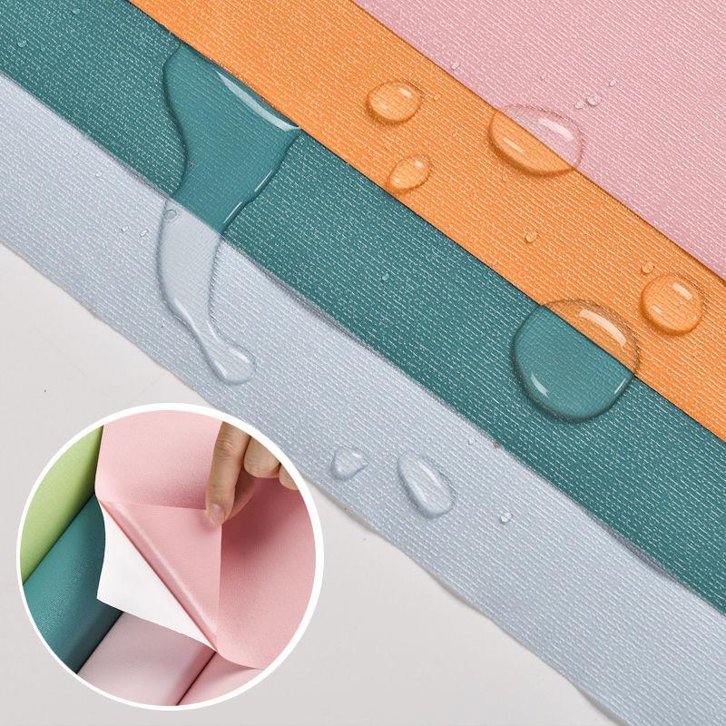 Self-adhesive  Moisture-proof Wallpaper Solid Color Dormitory Home Warm Bedroom Background Wall Paper