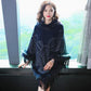 Autumn Winter Imitation Fox Fur Cloak Shawl Batwing coat Women's Faux Fur Coat Plus Size Tassel  Sweater Coat Mid-length