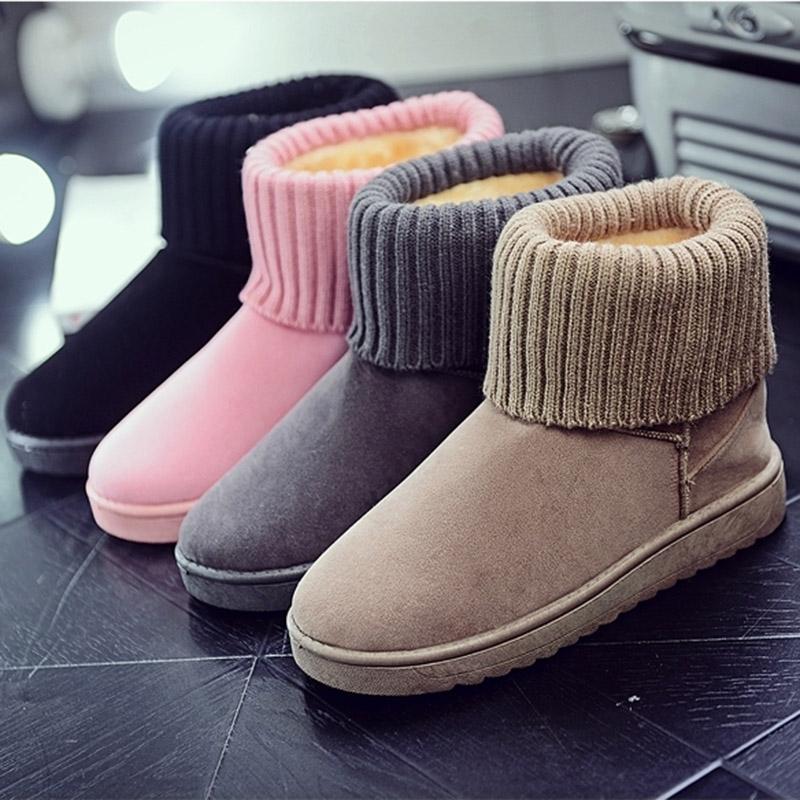 Winter Snow Boots Women's Short Boots Flat Non-slip Cotton Shoes Thickened Warm Cotton Boots