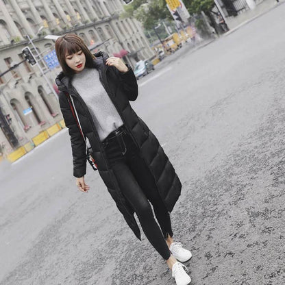 Women's Winter Cotton-padded Jacket Long Section Over The Knee Thick Slim-fitting Warm Cotton-padded Jacket