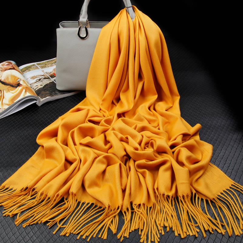 Women Scarf Winter Long Lady Shawls Cashmere Like Pashmina Hijabs Scarves Wraps