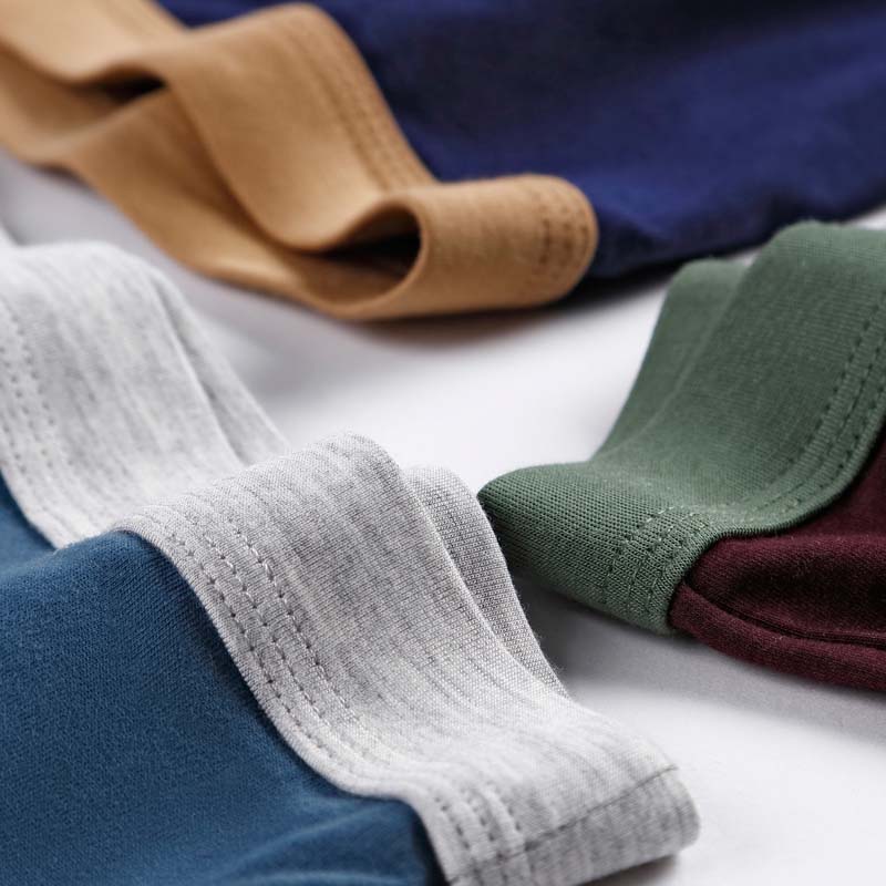 4-pack Cotton Boxer Briefs Men's Boxer Briefs Comfortable and Breathable Mid-waist Large Size Men's Briefs
