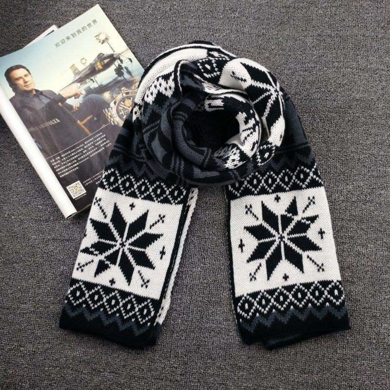 Winter Men's Classic Shawl Flow Simple Pattern Mid-length Soft Warm Scarf