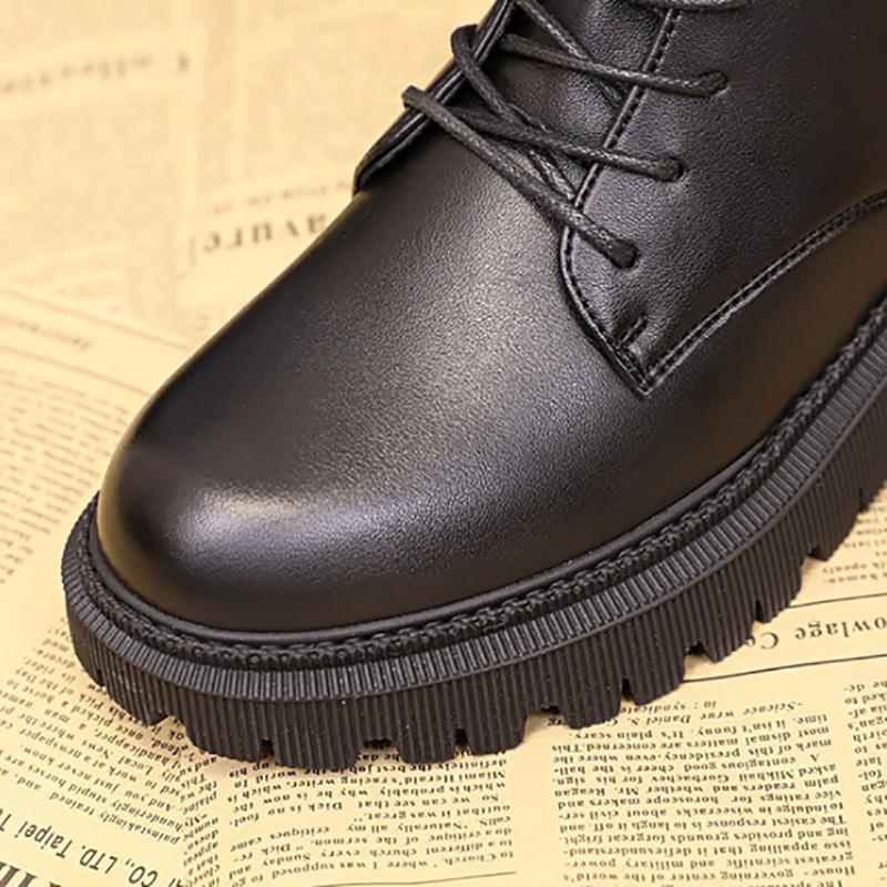 Martin Boots Women's Shoes British Style New Wild Thick Bottom Thin Autumn and Winter Plus Velvet Short Boots Ins Tide