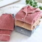 Winter Sleepwear Set Women Coral Fleece Pajamas Suits Flannel Thick Velvet Warm Homewear with Pockets Tops and Pants Long Sleeve Turn-down Collar