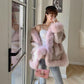 Fur Light Mature Style Western Style Autumn and Winter Imitation Fox Hair Female Woolen Woolen Floral Coat