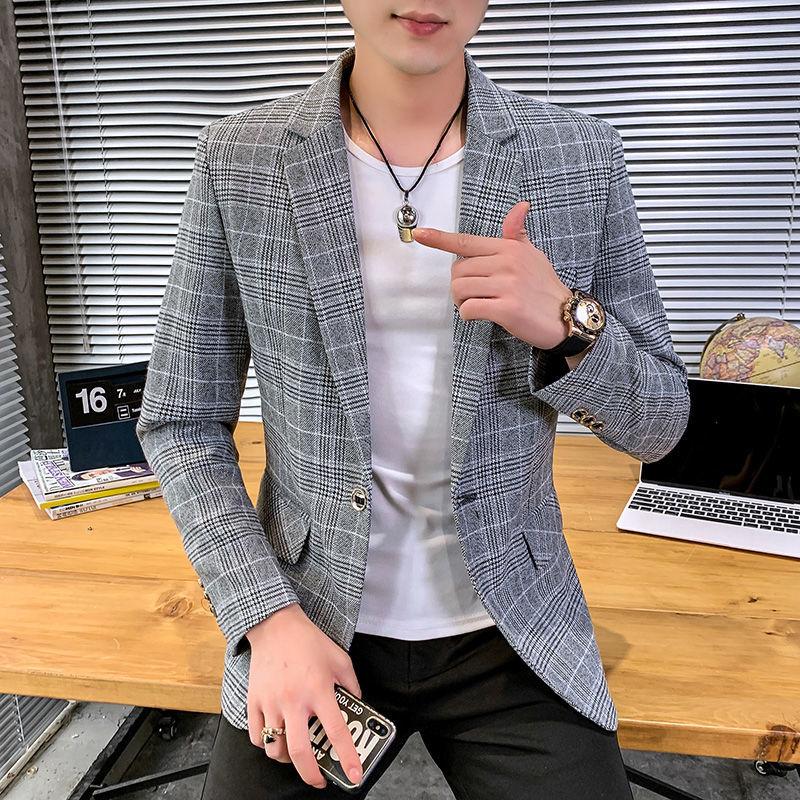 Men's Casual Small Dress Fashion Youth Trend Slim Blazers