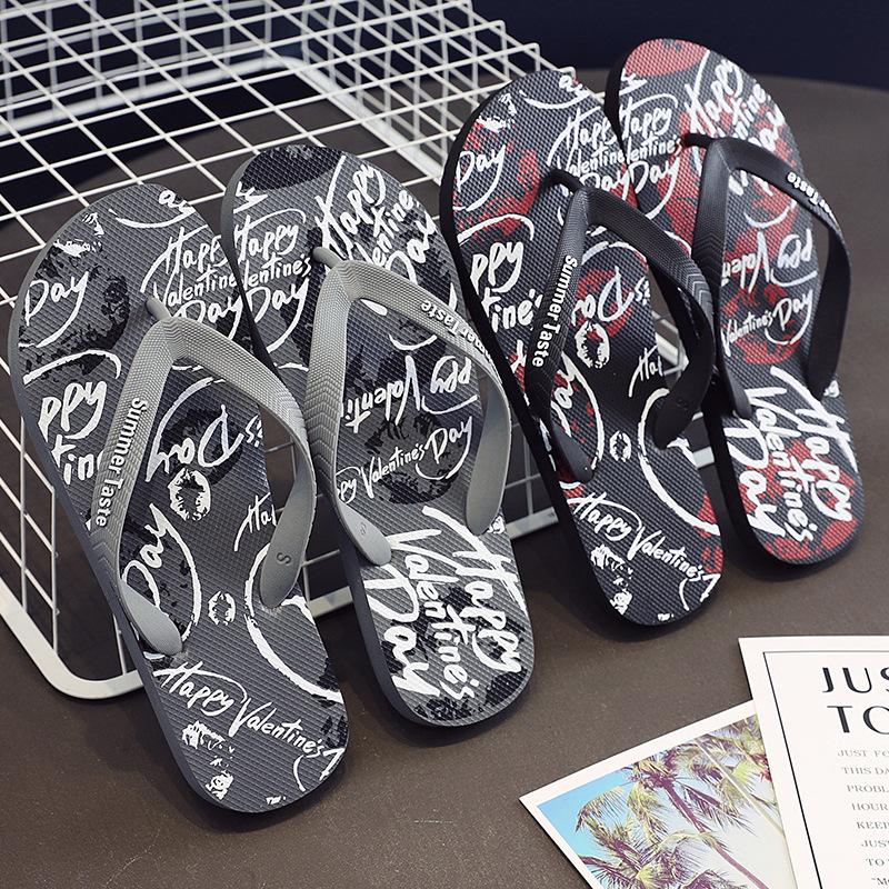 Summer Men Slippers Outdoor Non-slip Flat Sole Male Flip-flop Light Weight Basic Sandals Frbaic Lace Soft Men Shoes