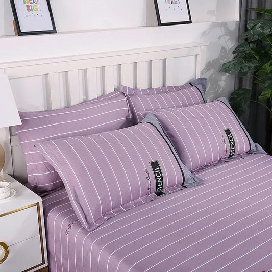 A Pair of Pure Cotton Pillowcases Children's Adult Bedding Simple Striped Pillow Core Cover 48*74cm