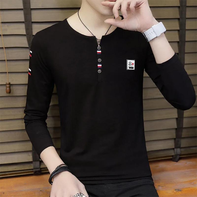 95% Cotton Pure Cotton Long-sleeved Men's Sweater Autumn Fashion Trend Tops Round Neck Sweatshirts