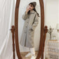 Woolen Coat Women Mid-length Winter Korean Thick Cotton Hepburn Style Black Woolen Coat Temperament