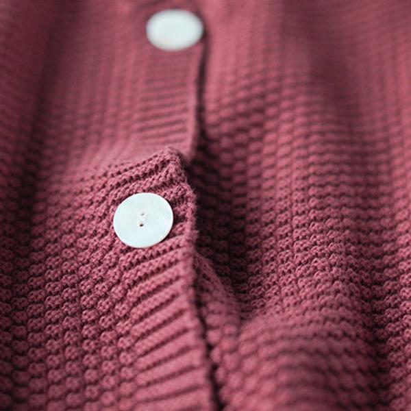 Spring and Autumn Plus Size Women's Lazy Style Knitted Cardigan Jacket Loose Literary Buttons Casual Sweater