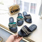 Rhinestone Lotus Leaf Slippers Female Summer Wear 2030 Korean Version of The Wild Word Open Toe Net Red Flat Sandals and Slippers