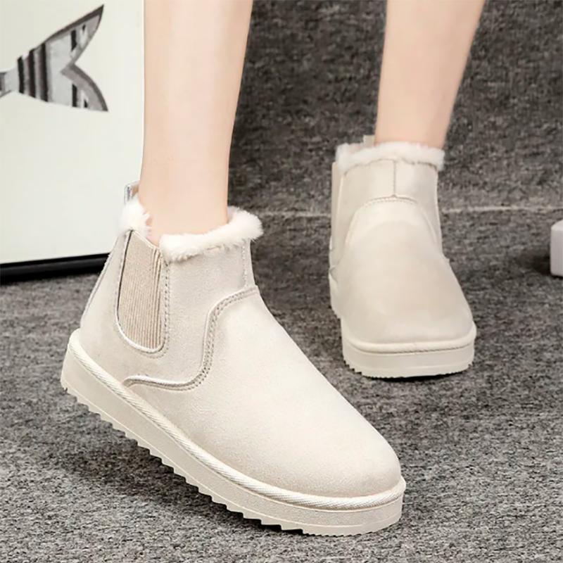 Women's Short Snow Boots Plush Thick Cotton Shoes Winter All-match Martin Boots