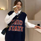 Letter V-neck Knitted Waistcoat Female Autumn Korean Version Was Thin and Western Style Wild Sleeveless Waistcoat Waistcoat