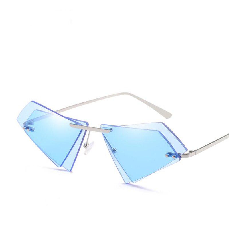 WTEMPO Rimless Cat Eye Sunglasses Women UV400 Frameless Sun Glasses Female Famous Brand Irregular Do