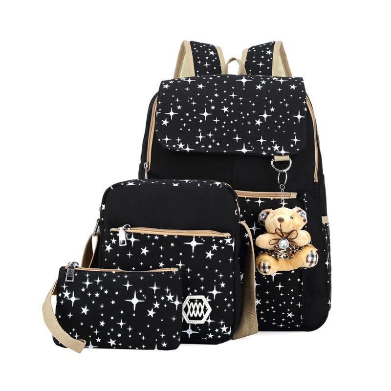Canvas Shoulder School Bag Backpack Travel Satchel Rucksack Handbag