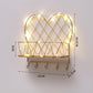 5 Shape Storage Rack Home Punch-free Storage Rack Metal Solid Wood Waterproof Display Stand with Light Strip