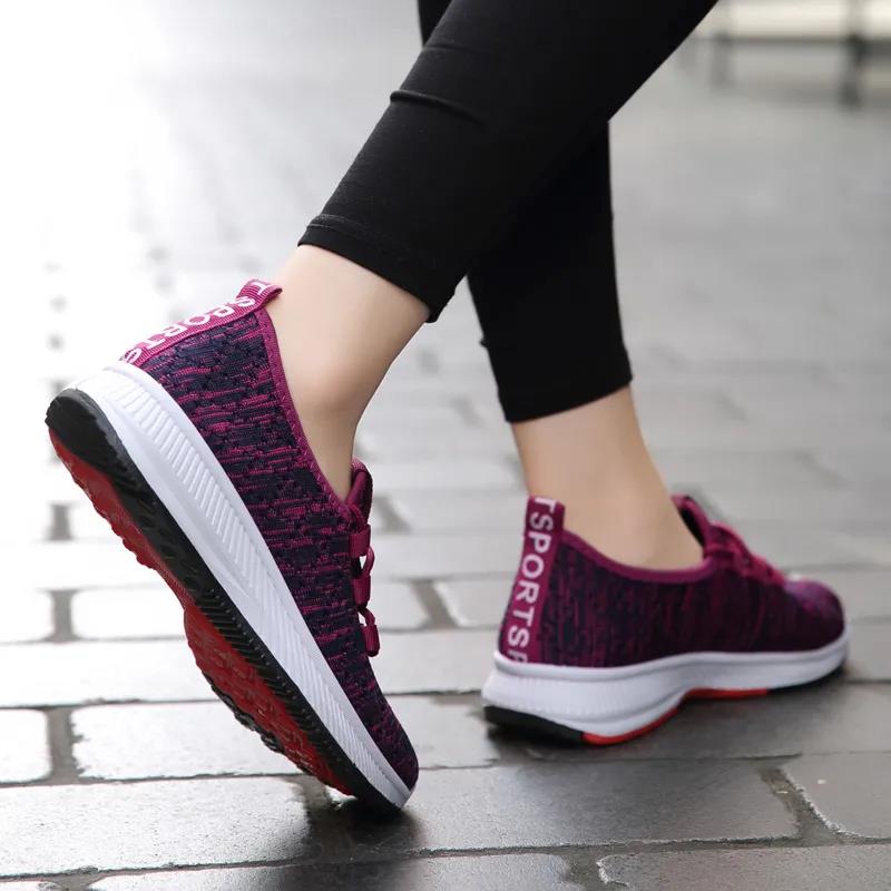 Non-Slip Casual Shoes Spring and Autumn Cloth Shoes Women's Breathable Sports Running Shoes