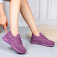 Winter Women's Cotton Padded Shoes Plush Flat Bottom Sports Shoes Large Size Solid Color Warm Non Slip Mother's Shoes