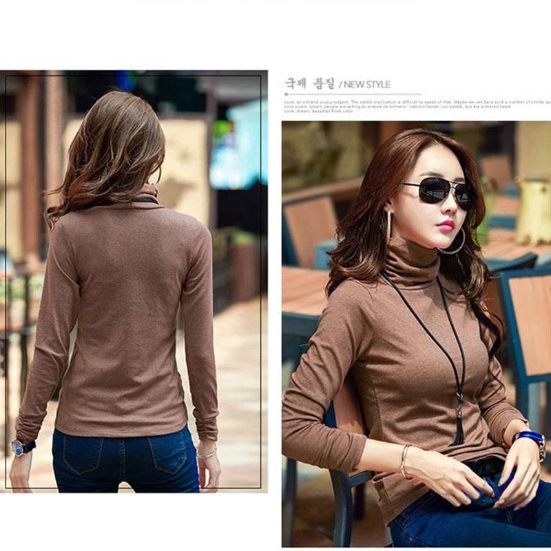 Women sweater wool soft warm Korean knitwear Turtleneck Pullover Sweater Bodycon Basic Thick jumper