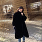 New Autumn and Winter Artificial Mink Fur Loose Coat Ladies Lamb Fur Coat Mid-length Warm and Cold-proof Plus Velvet Coat Plus Size Women's Clothing