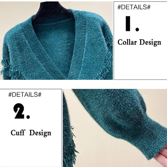 Chenille Cardigan Sweater Women's Spring and Autumn Long-sleeved Top Knitted Cardigan Coat