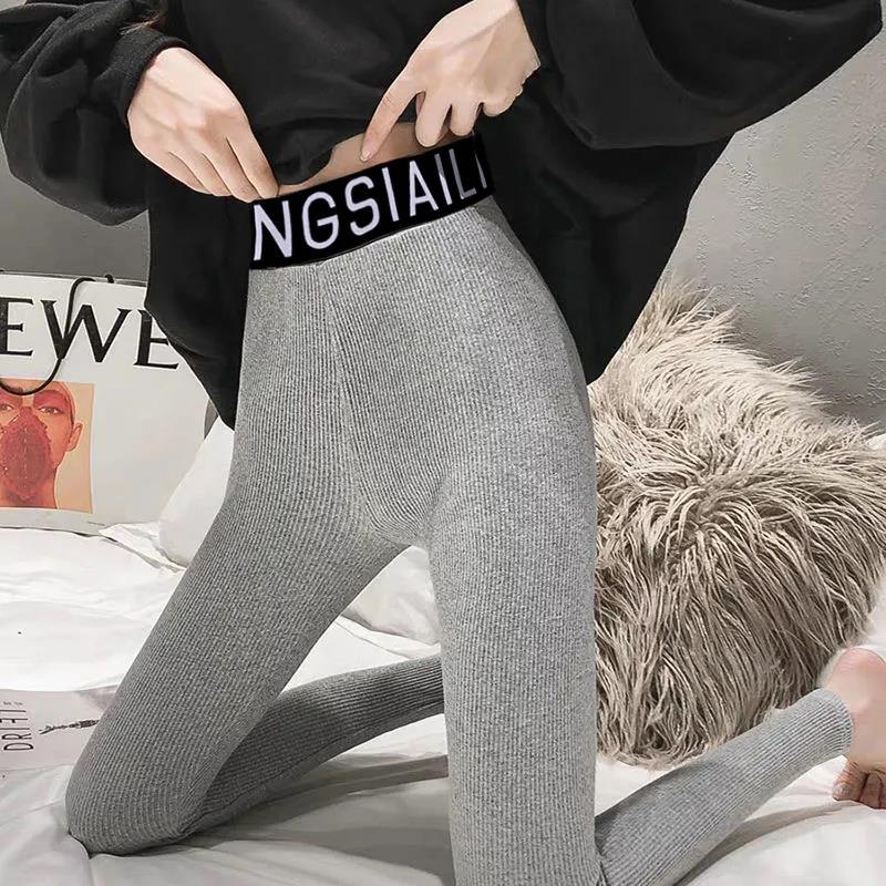 Winter Leggings for Women Wear Plus Velvet Thick High Waist Tight-fitting Korean Style Long Pants Female Students Slim Add Cotton Keep Warm