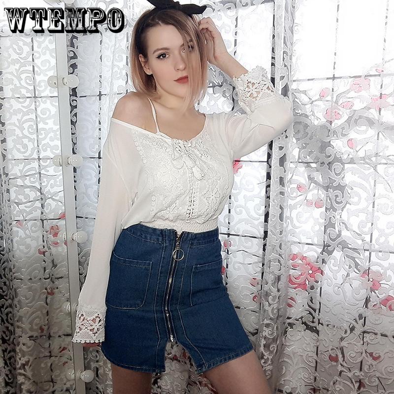 Denim Skirt Solid Color Zipper High Waist Pocket Student Short Cowboy Skirt Package Hip Knee Length A-line Slim Skirts