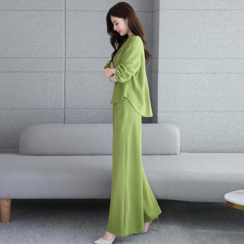 Wide-leg Pants Suit Women's 2021 Spring and Autumn Women's Women's Thin Two-piece Suit