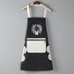 Apron Women's Waterproof and Oil-proof Kitchen Household Hand-wiping Cute Cartoon Cooking Work Men's and Women's Aprons