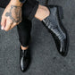 Men's Shoes Alligator British Pointed Men's High Heeled Shoes Personality Heightening Shoes Hair Stylist European Men's Shoes
