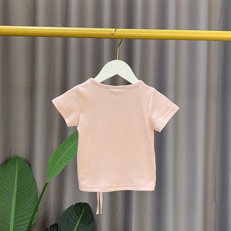 2PCS Children Clothing Set Spring Summer Girls Suits Embroidery Short Sleeve Bright Silk Tops + Pleated Plaid Dress Clothing Set