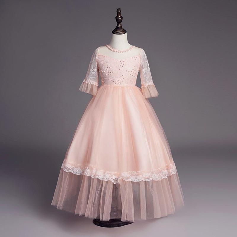 Children's Dresses Children's Princess Dresses Sleeves Girls Birthday Party Dresses Long Puff Skirts