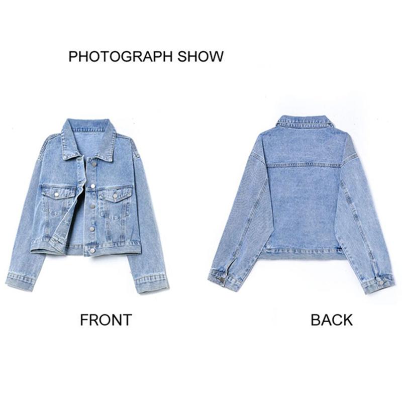 Denim Jacket Women's Spring and Autumn Korean Version All-match BF Loose Short Long-sleeved Retro Top Women's