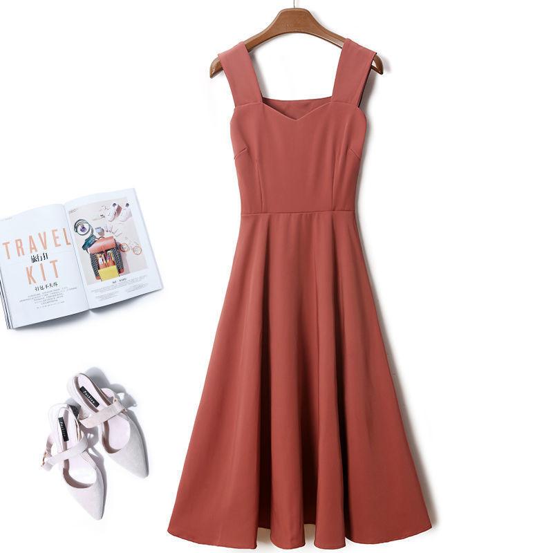 Fruit Green Dress Waist and Thin Fashionable and Versatile Retro Sling Multi-color Optional