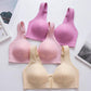 Front Buckle Large Size Thin Section Comfortable and Breathable No Steel Ring Fashion Jacquard Side Collection Underwear Women Gather Adjustable Bra
